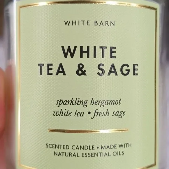 White Barn White Tea & Sage Mason Single Wick Candle - Picture 2 of 6